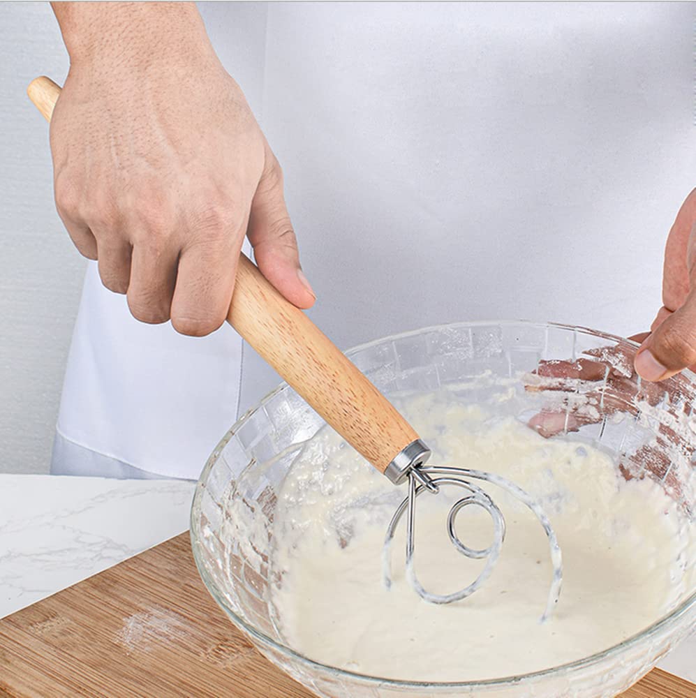 Frusta Danese Per Impasto In Acciaio Inox 21 Cm - Set Di 2 Ganci Per Pane, Pizza E Pasta Madre - Originale - 5