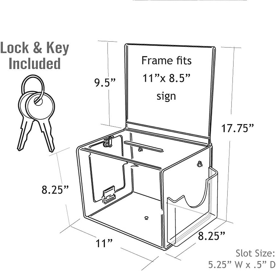 Best Cyber Monday 🔥 Azar 206300 Large Lottery Box on Pedestal with Lock and Key