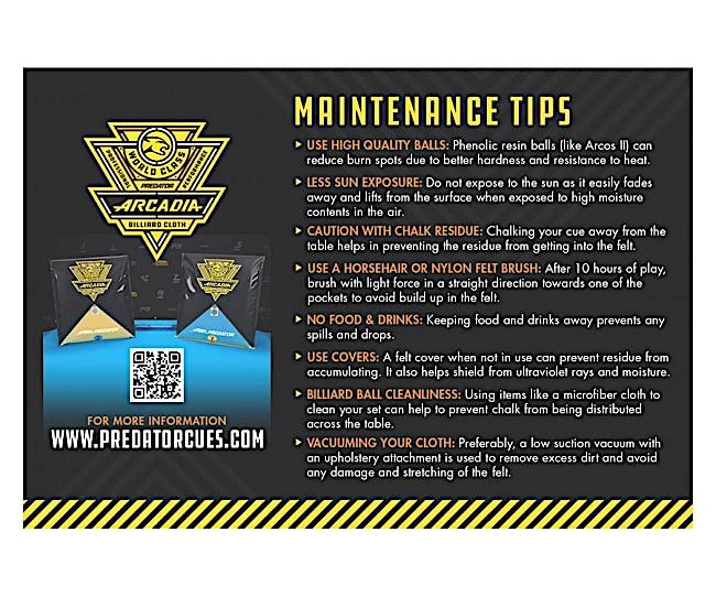 Predator Arcadia Reserve Nine Foot Pool Table Cloth Tournament Blue