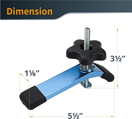 Miniatura 7 de POWERTEC 71168-P3 T-Track Abrazaderas de sujeción, 5-12 pulgadas de largo x 1-18 pulgadas de ancho, paquete de 6