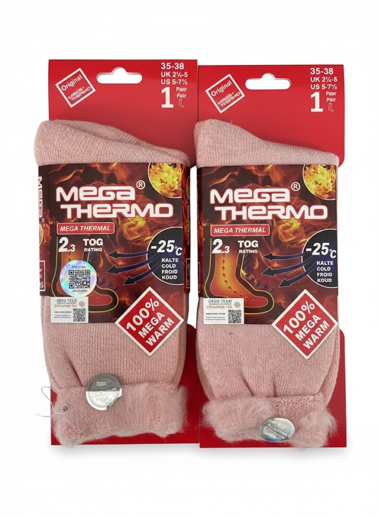 simaranda 2 Paar Thermosocken Damen & Herren – Extra Warme Wintersocken – Dicke Kuschelsocken mit Thermofunktion – Ideal für Winter, Outdoor, Arbeit & Zuhause