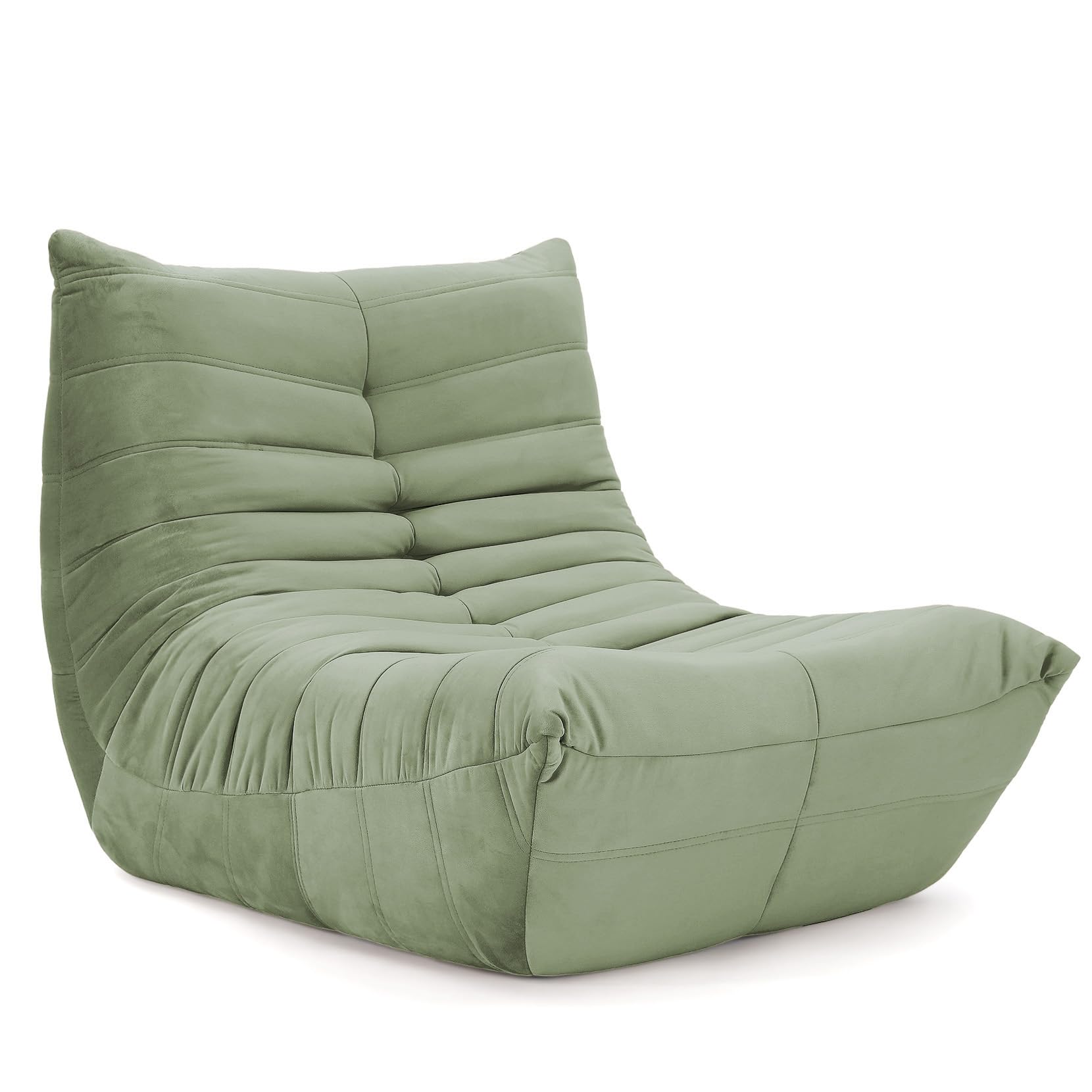 Vesgantti Togo Fireside Lounge Chair - Soft Suede, Premium Foam, Lazy Floor Sofa, Green Armless Accent Chair for Living Room & Bedroom, Salon Office โ image 1