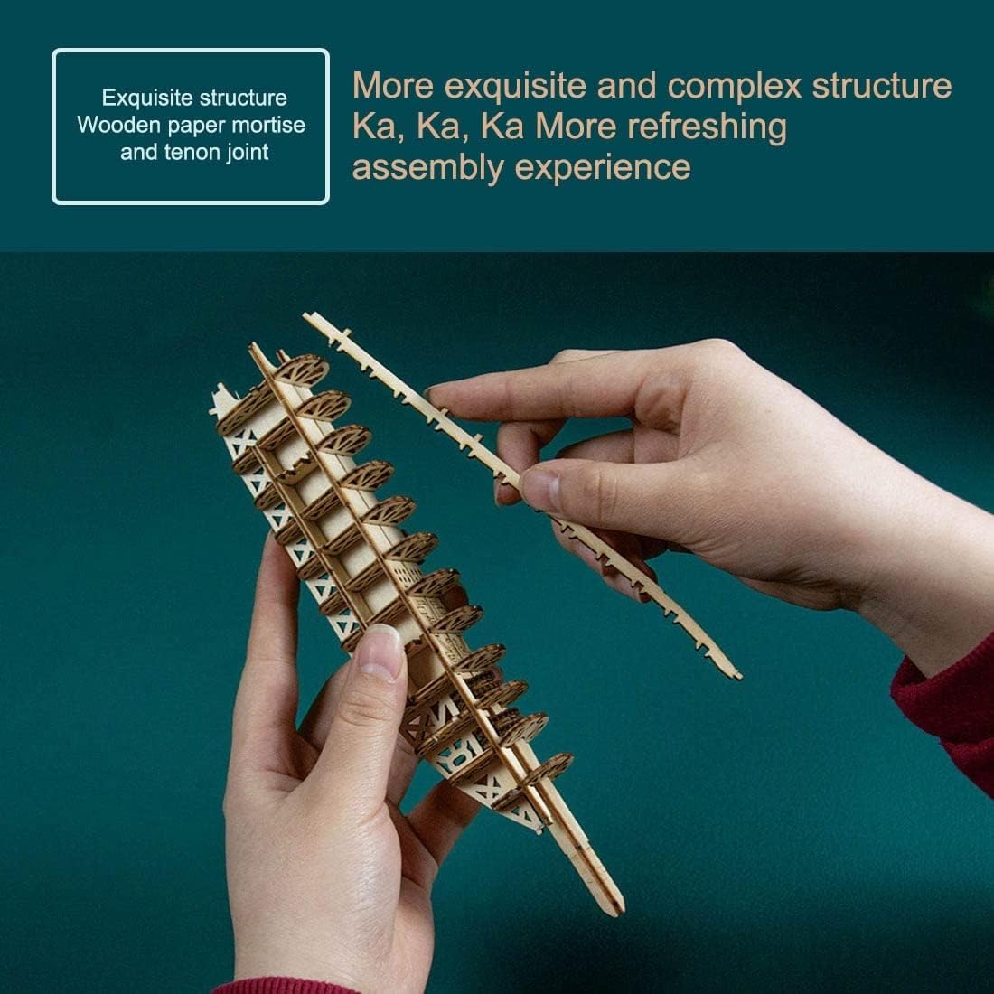 Drewniane puzzle 3D dla dorosłych, zestawy modeli statków kosmicznych, zestawy mechaniczne drewniane puzzle DIY, edukacyjne łamigłówki DIY, kreatywna ozdoba na biurko jako prezent.