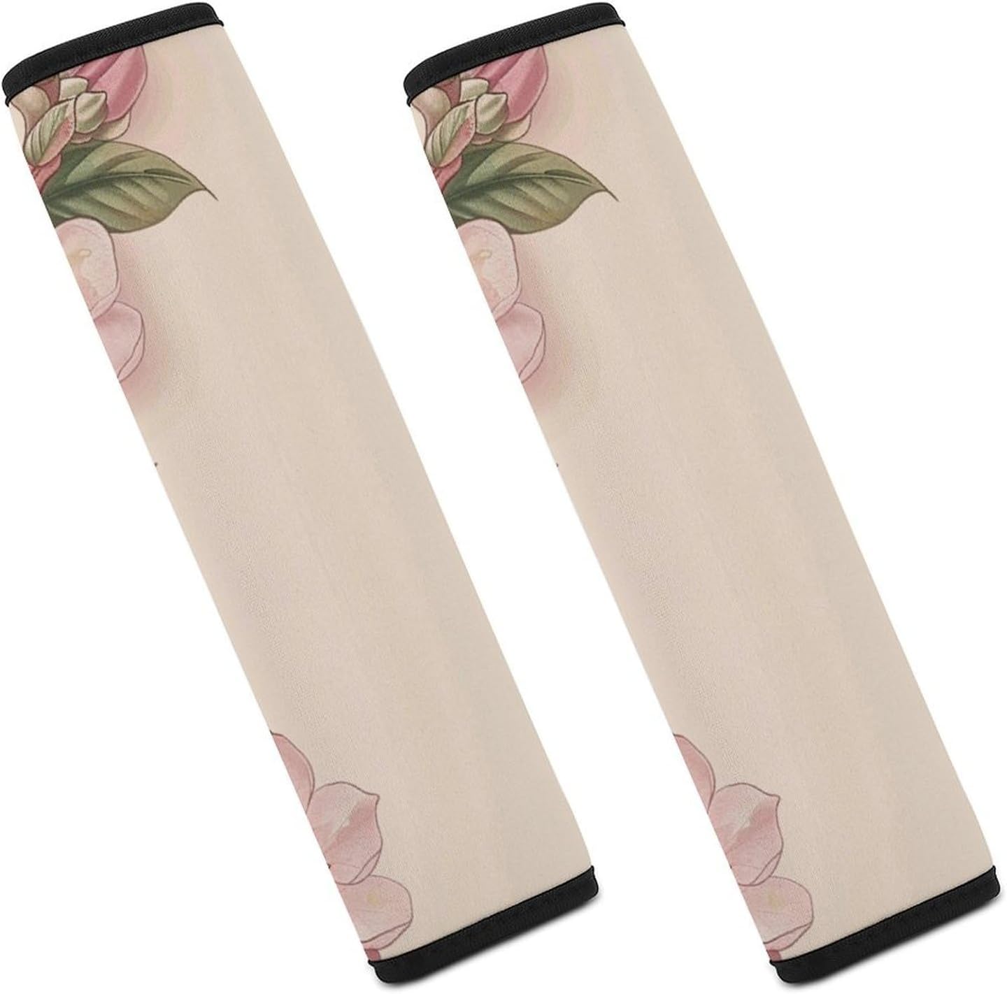 2 PCS Super Soft Car Seat Belt Pad, Cute Flower Border Image Printed Waterproof Sweat-Absorbing Seat Belt Covers Backpack Shoulder Pad for All Car Seats Baby Strollers