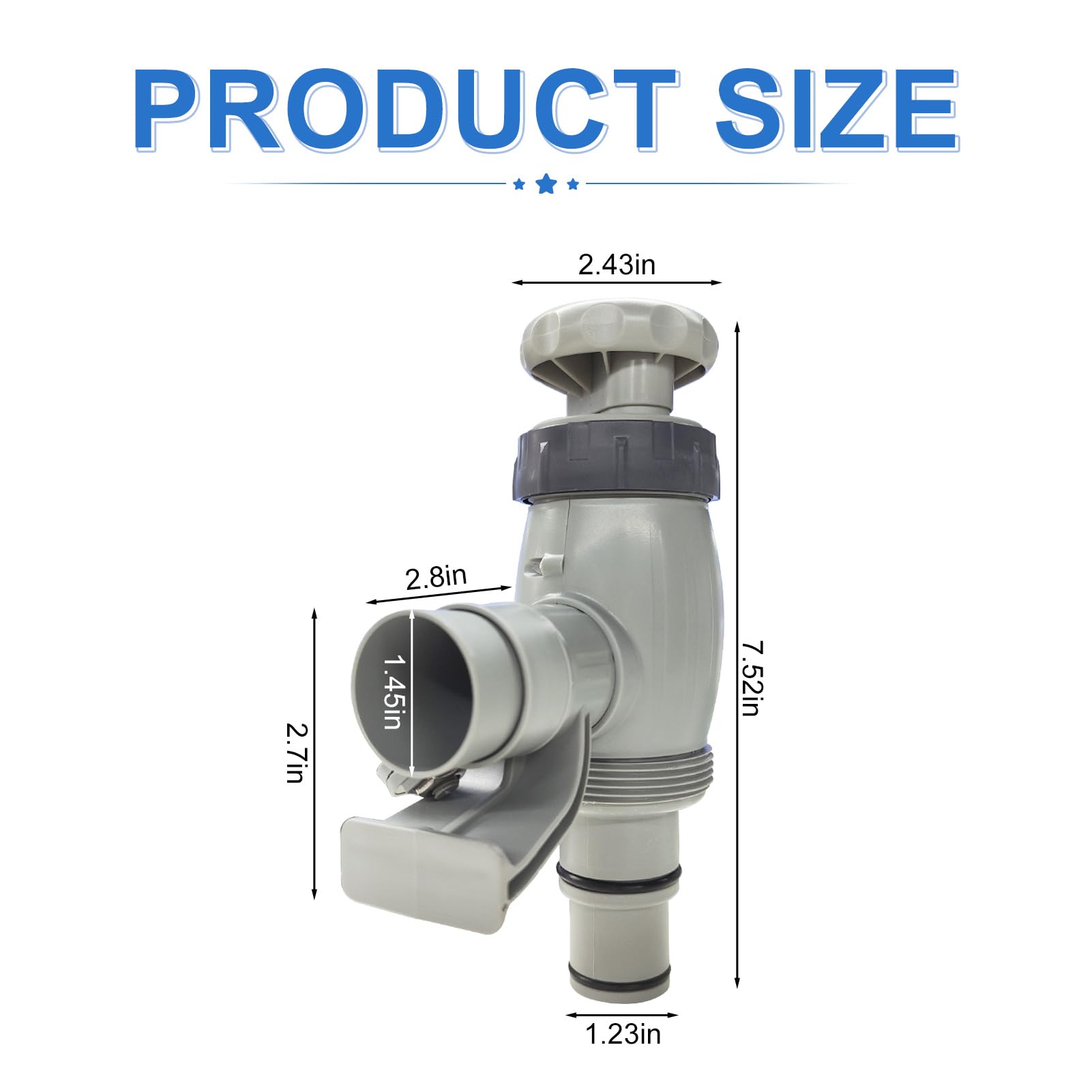 Buse D'Entrée Retour Piscine Complète Avec Globe Oculaire - Robinet Fileté 38/32mm Pour Piscines Hors Sol