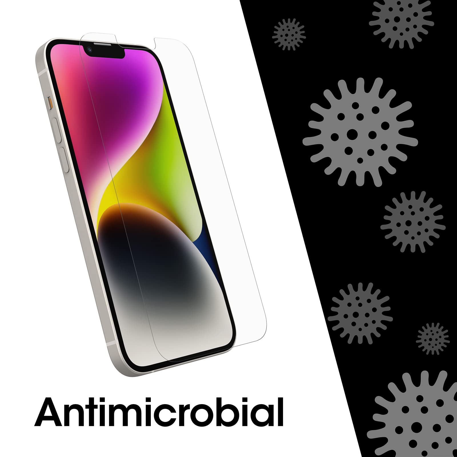OtterBox Pellicola protettiva in Vetro temperato Amplify per iPhone 14 Plus/iPhone 13 Pro Max con trattamento antimicrobico, x5 Protezione a rotture, graffi e cadute da 1.8m