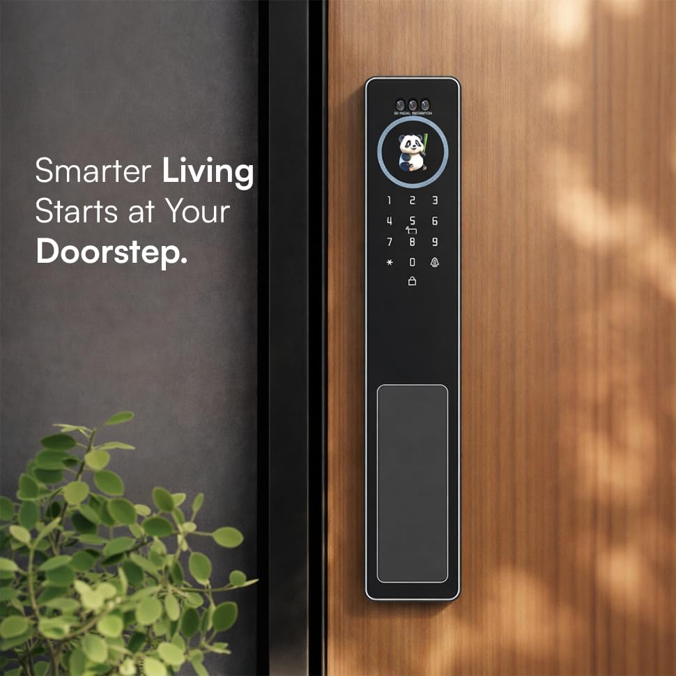 Image of Shield Pro Smart Door Lock 8 Ways AI Lock with Face, Palm, Fingerprint, RFID, PIN, App & Video Call Unlock Smart Video Door Lock, 500 Users, Night Vision, Alexa & Google Home & Office