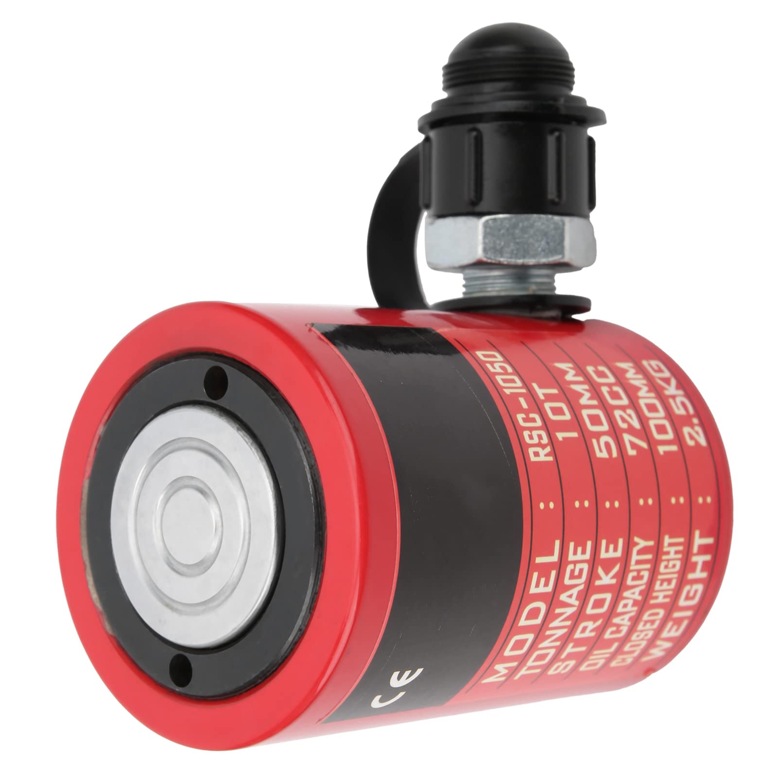 10T Hydraulikzylinder, Leicht, Langlebig, Kolben-Elektrowerkzeug für den Industriellen Einsatz, Rot, 45# Stahl, 50 Mm Hub