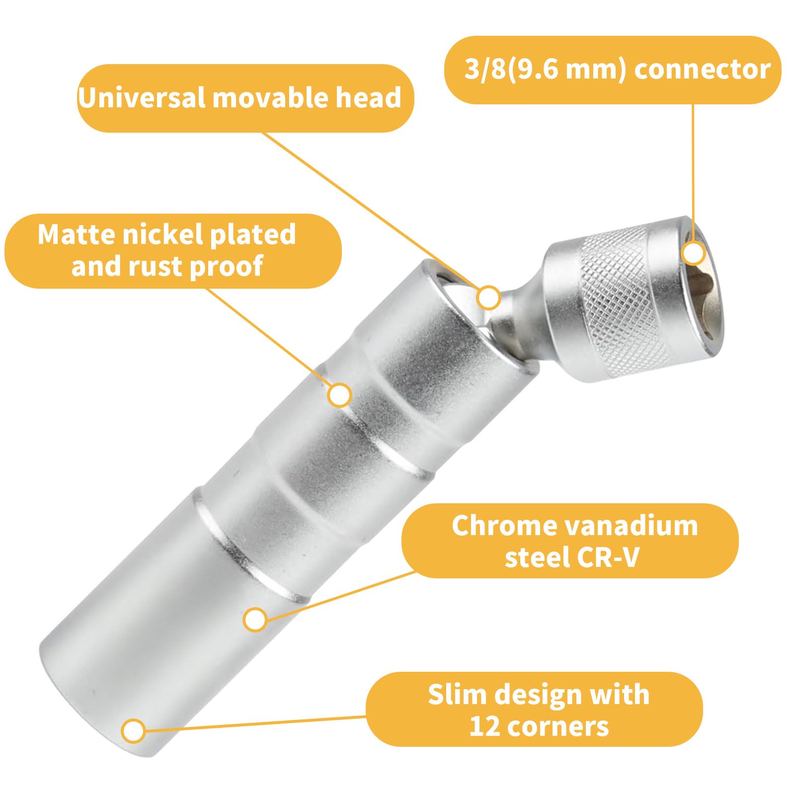 2 sztuki kluczy do świec zapłonowych 14 mm i 16 mm długości, magnes, uniwersalne elastyczne świece zapłonowe, narzędzia do usuwania z długim uchwytem, wtyczka do świecy zapłonowej do naprawy samochodu