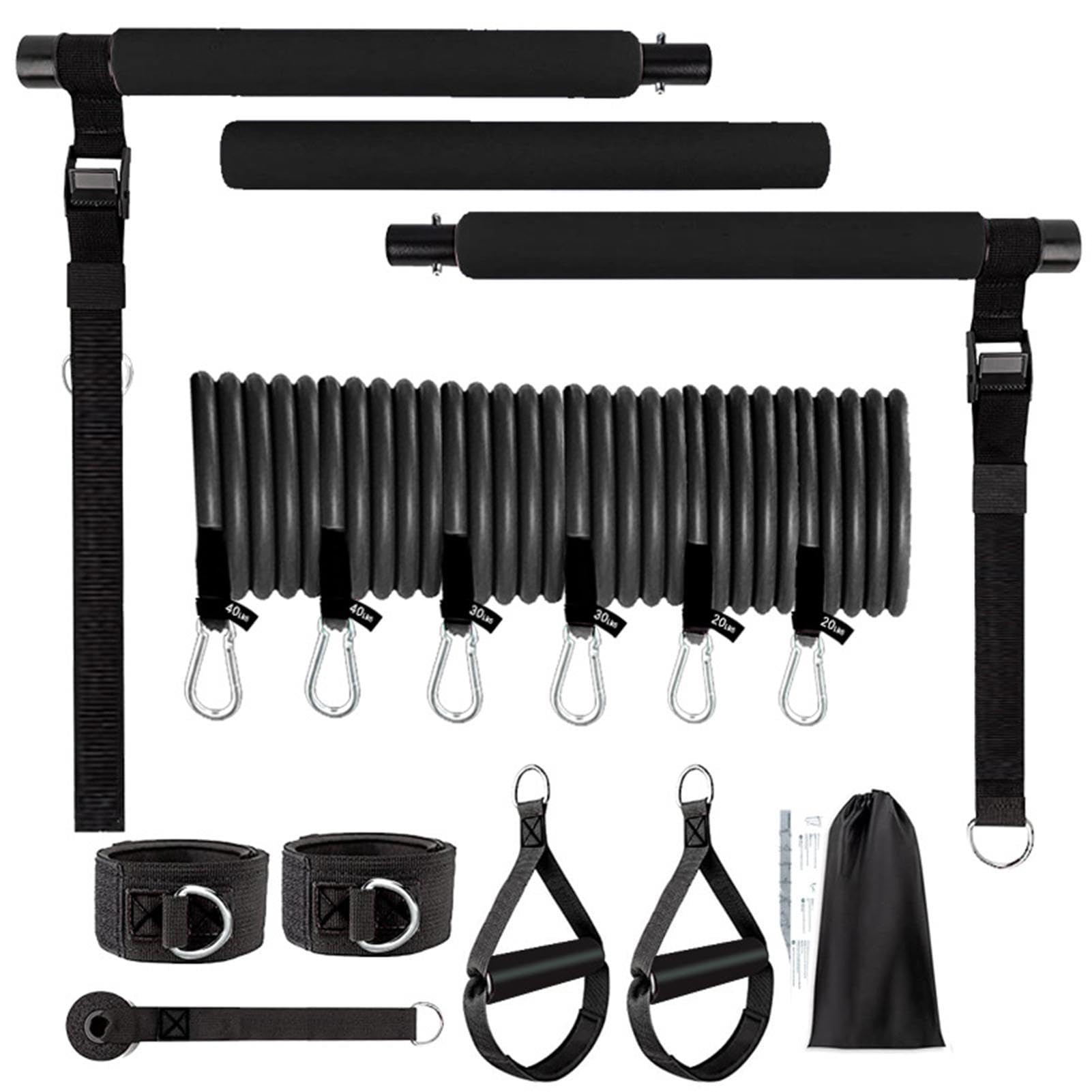 Pilates Toning Bar | Fitnessgeräte | Pilates Stick Bar Kit | Premium Qualität Ausrüstung Pilates Bar mit Widerstandsbändern Ganzkörper-Toning für Heimtraining für alle Fitnessstufen