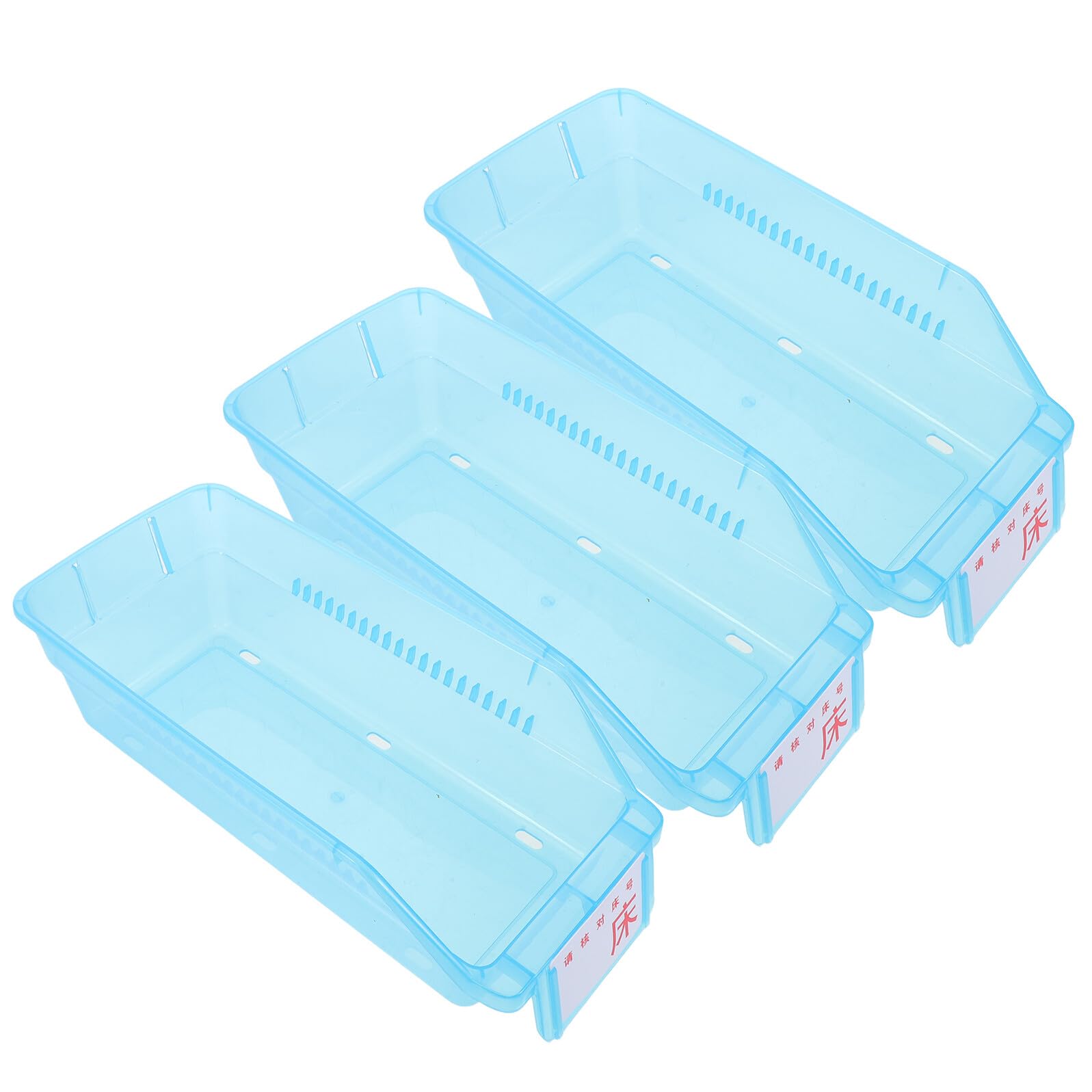 Mallette de rangement étui à pilules et panier de classification bleu 3 pièces