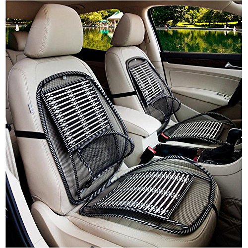 Homdsim Car Seat Office Chair Bamboo Chip Cover Cushion With Wire Mesh Lumbar Back Support,Breathable Cool Black Mesh With Strap Comfortable Ventilate Support Cushion Pad For All Types Car Seats #TOP5