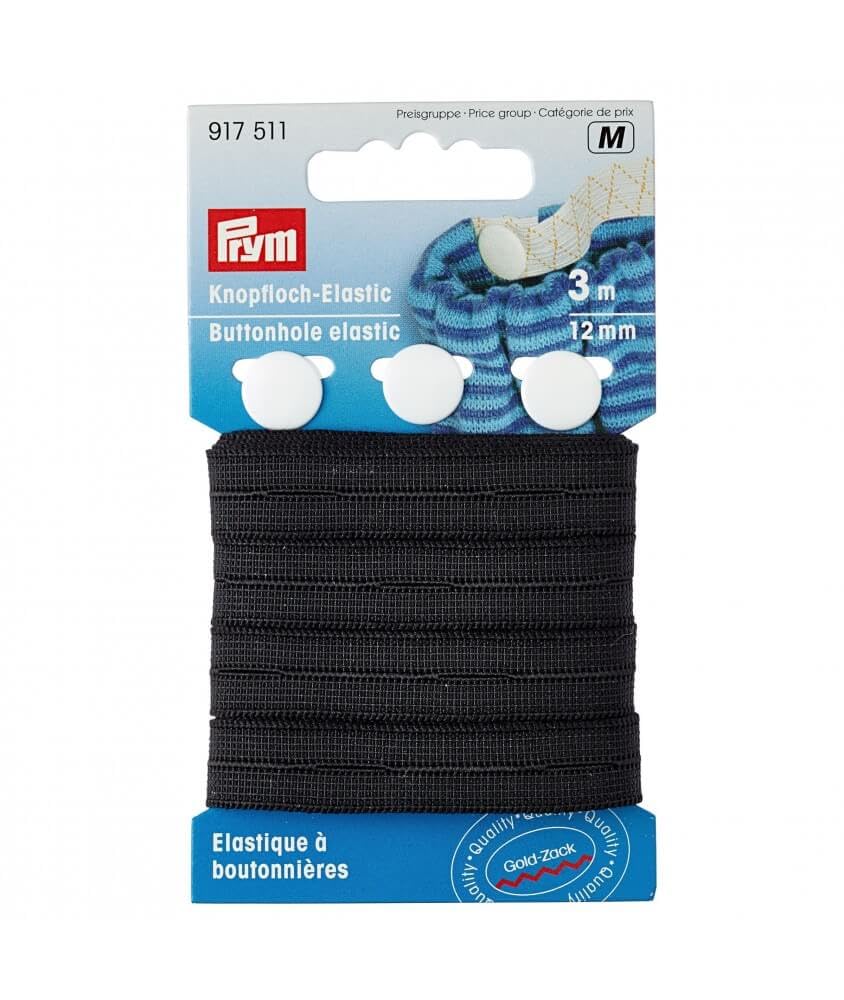 Elastico asolato con 3 bottoni 12mm x 3m - Prym - Certificato Oeko-Tex
