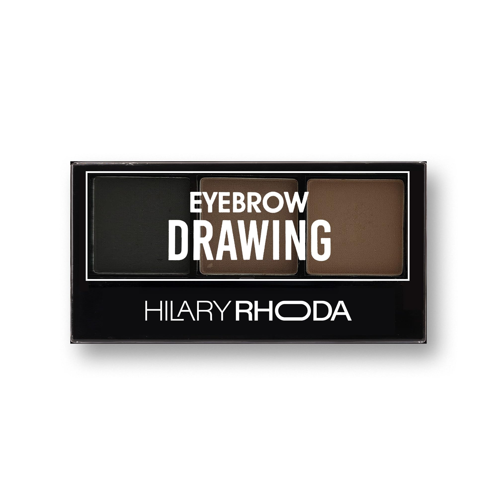 Hilary Rhoda Drawing Eyebrow Palette | Highly Blendable & Superfine Particles | 3 Natural Shades & Comes with a Spoolie | Long Lasting & Waterproof - 7.2g (Shade - 02)