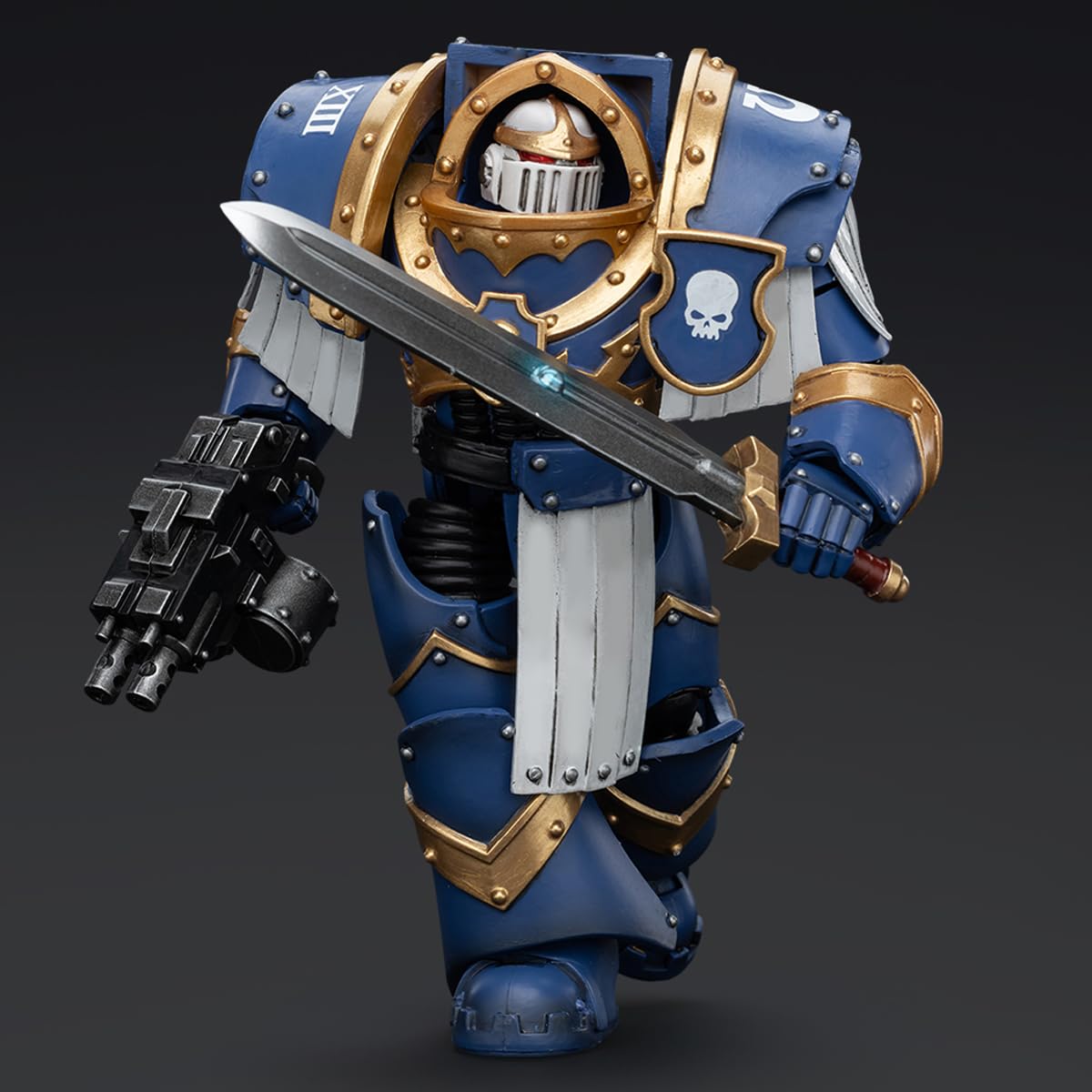 JOYTOY Warhammer 40K Ultramarines Terminator Sergente - Action Figure 14,2 Cm Con Spada Potere E Teletrasporto Homer - Modello Da Collezione 1/18
