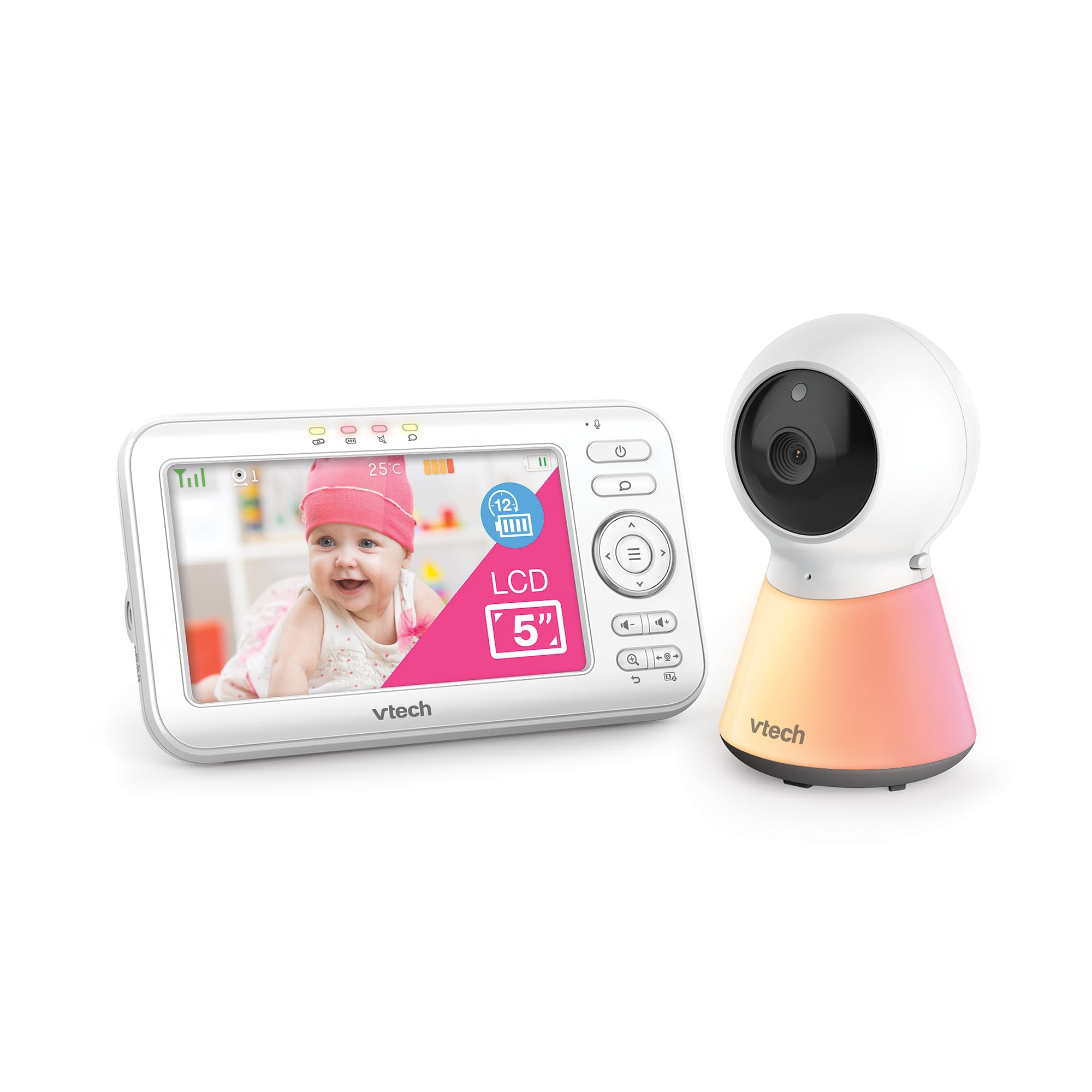 Vtech VM5254 - Monitor de vídeo para bebé de 12,7 cm con luz nocturna adaptable