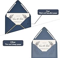 Vista 4 de Paquete de 50, tamaño A7, sobres gruesos de invitación de lujo de 5 x 7 pulgadas, para tarjetas de 5 x 7 pulgadas, autosellado, perfecto para bodas