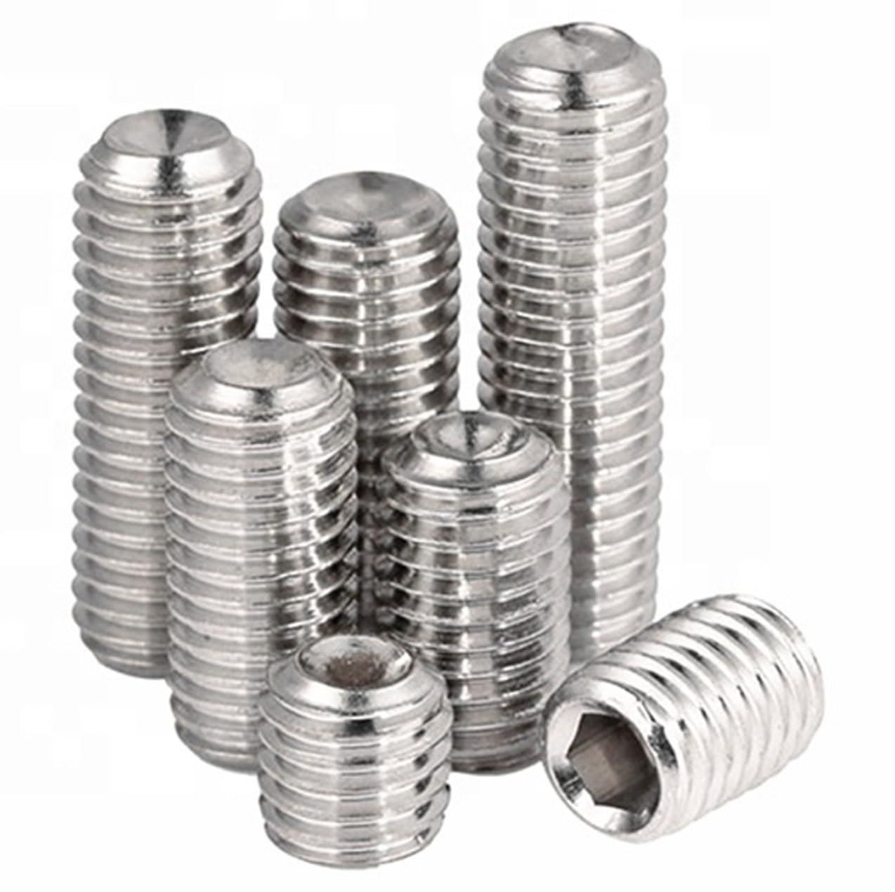 MonsterBolts - M8 x 20mm Cup Point Set Screws, DIN 916, Stainless Steel, 100 Pack