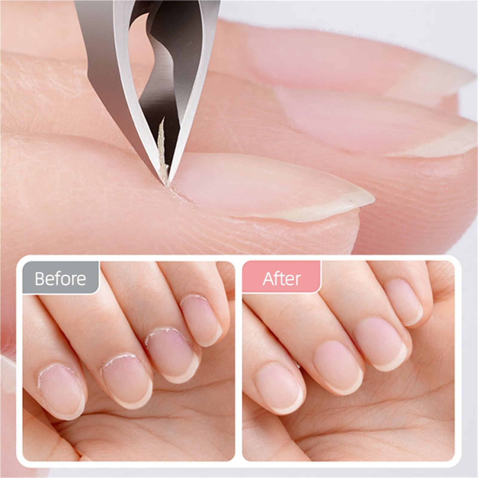 Corta Cuticulas Juego de 3 uds pinzas for cutícula uñas, tijeras, cortapelos, eliminador tenedor con piel muerta, alicates, empujador, herramientas belleza artísticas acero inoxidable para Manicura