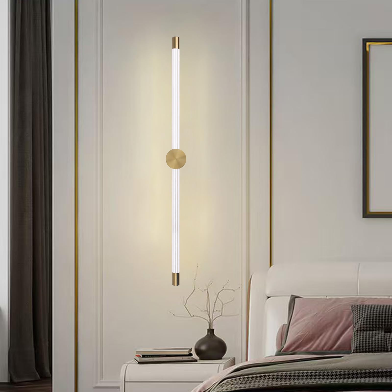Iluminación de pared larga oro para decorar el dormitorio moderno 8