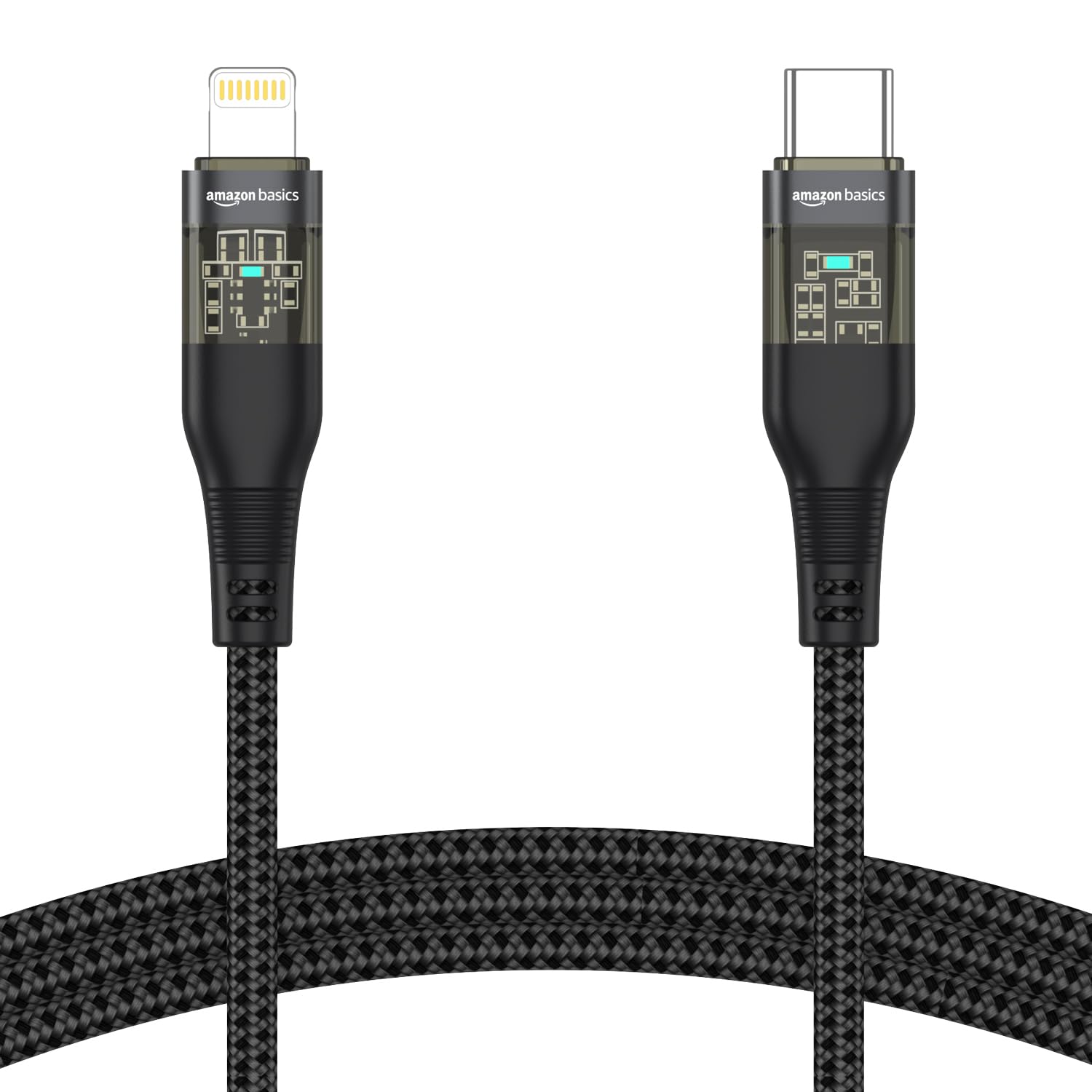 amazon basics Type-C to Lightning iPhone Cable, 30W Fast Charging, 480Mbps Data Sync & Car AirPlay, LED Indicator, Compatible with iPhone 14/13/12/11/10/8/7/6/6, iPad, AirPods 1.2m (Black)