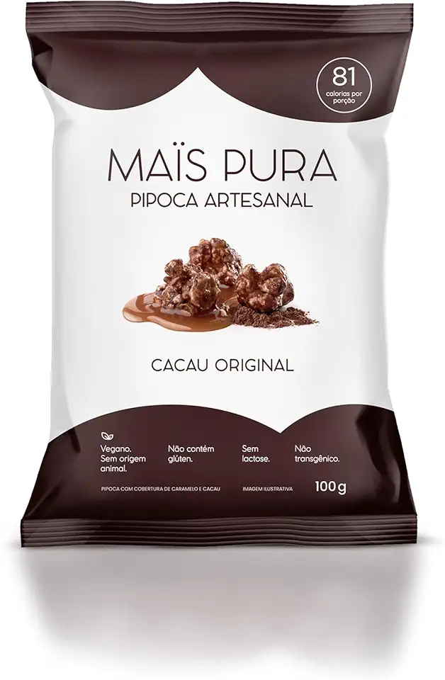Mais Pura Pipoca Artesanal Maïs Pura Sabor Cacau Original 100G
