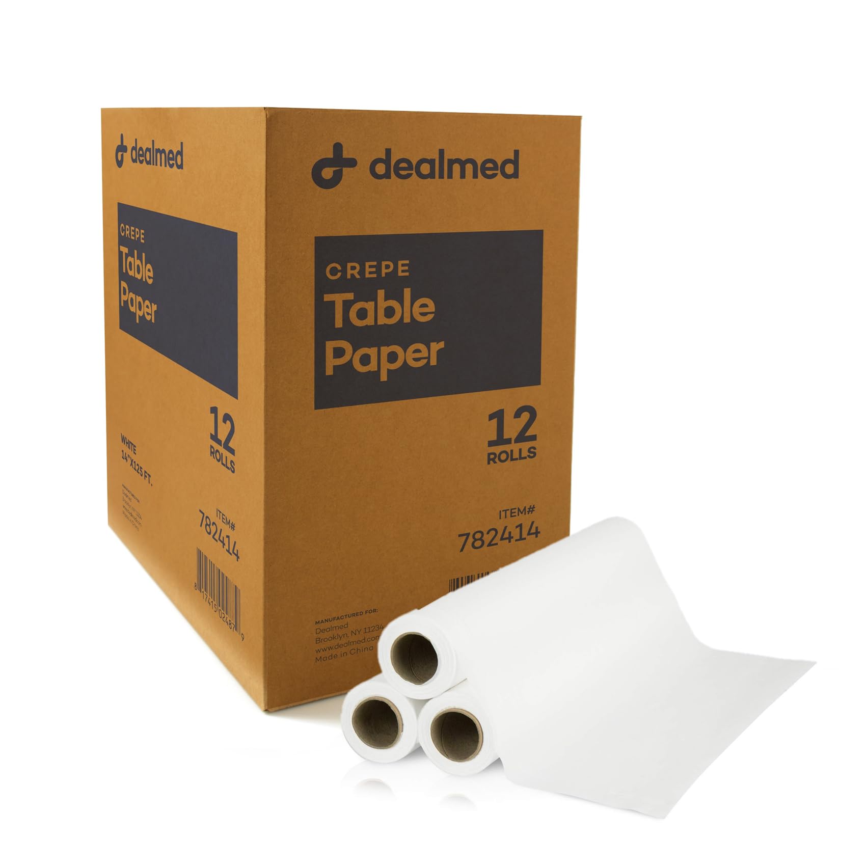 Dealmed Table Paper Exam Cover - 14 in x 125 ft, Crepe, White, 12 Rolls — Amazon image 9