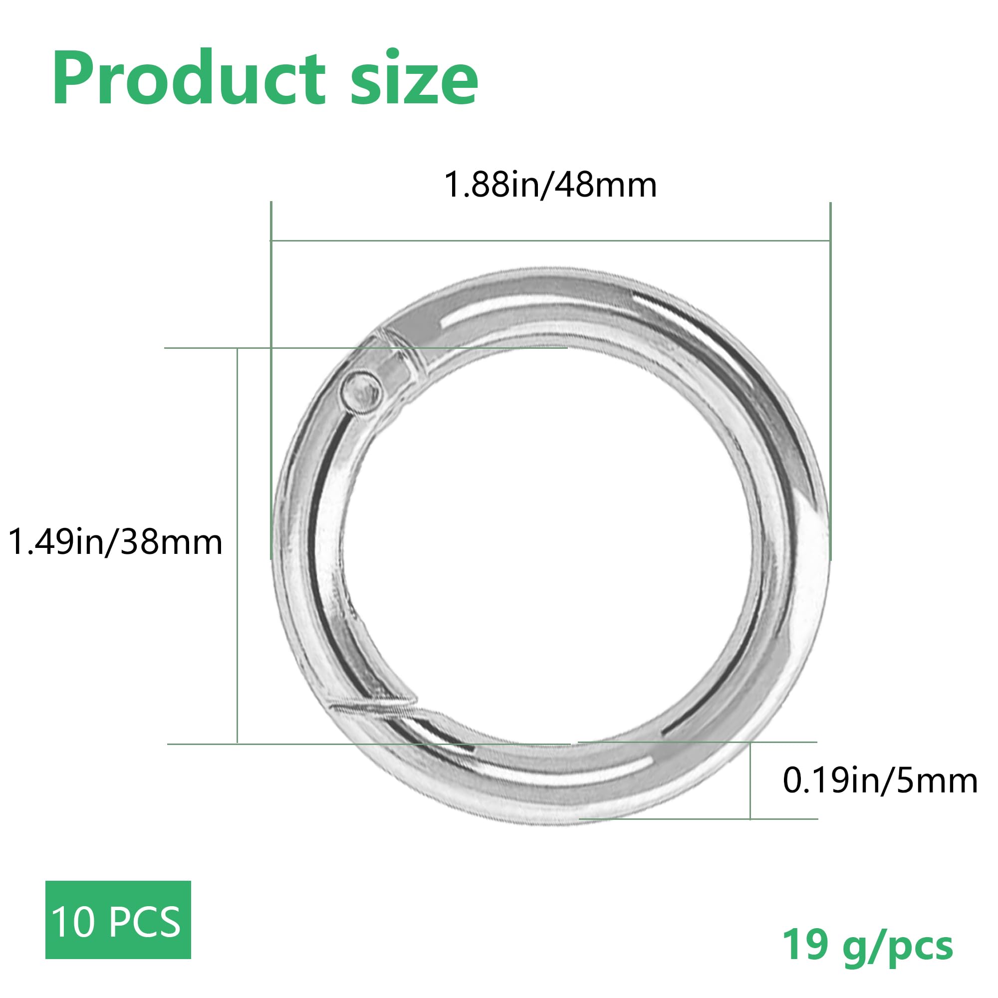 10 Stuks Ronde Karabijnhaken, 48 mm Ronde Karabijnhaak, Grote