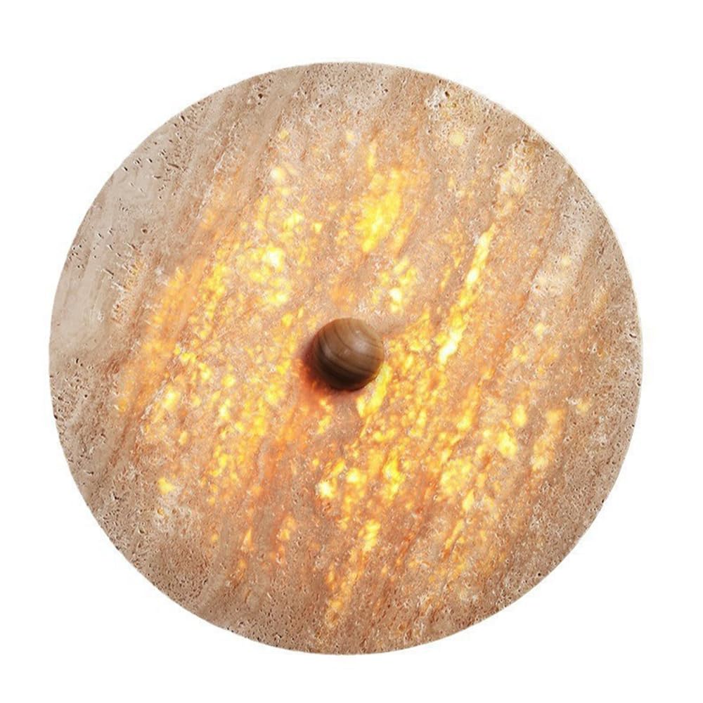 OZBMA Yellow Travertine Wall Sconce LED Bedroom Stone Lamp Aisle Lights Creative Mounted for Kitchen,Corridor,Balcony Indoor Hallway