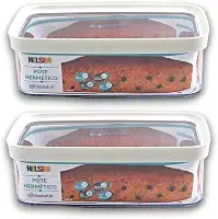 Kit 2 Potes Herméticos para Bolo de Forma (Preto) 1.5L Acrílico Transparente (Branco)