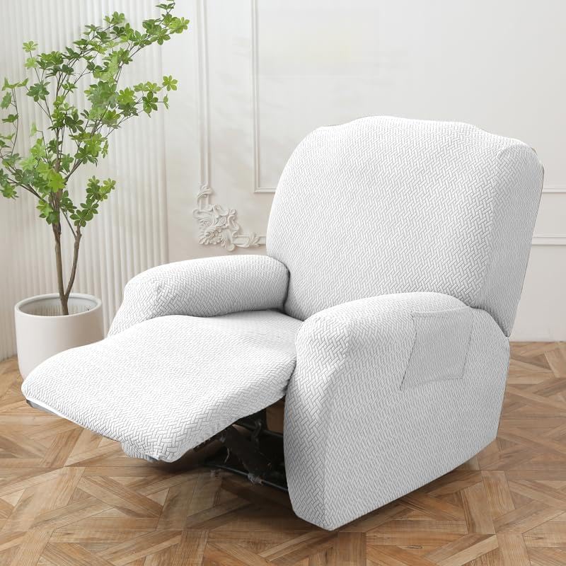 Konsilsa Stretch Recliner Chair Covers for Reclining Chair，Recliner Sofa Cover Stretch Reclining Chair Cover for Home Living Room Lazy Boy Relaxing Armchair Cover (Color : Black)