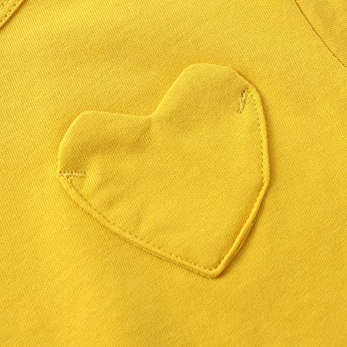 Noomelfish Girls Short Sleeve Heart Pocket T-Shirts Casual Cotton Tee Tops Blouse (5-12 Years)4