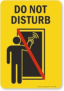 SmartSign - S-7675-MG-10 "Do Not Disturb" Sign | 7" x 10" Magnetic Black/Red on Yellow