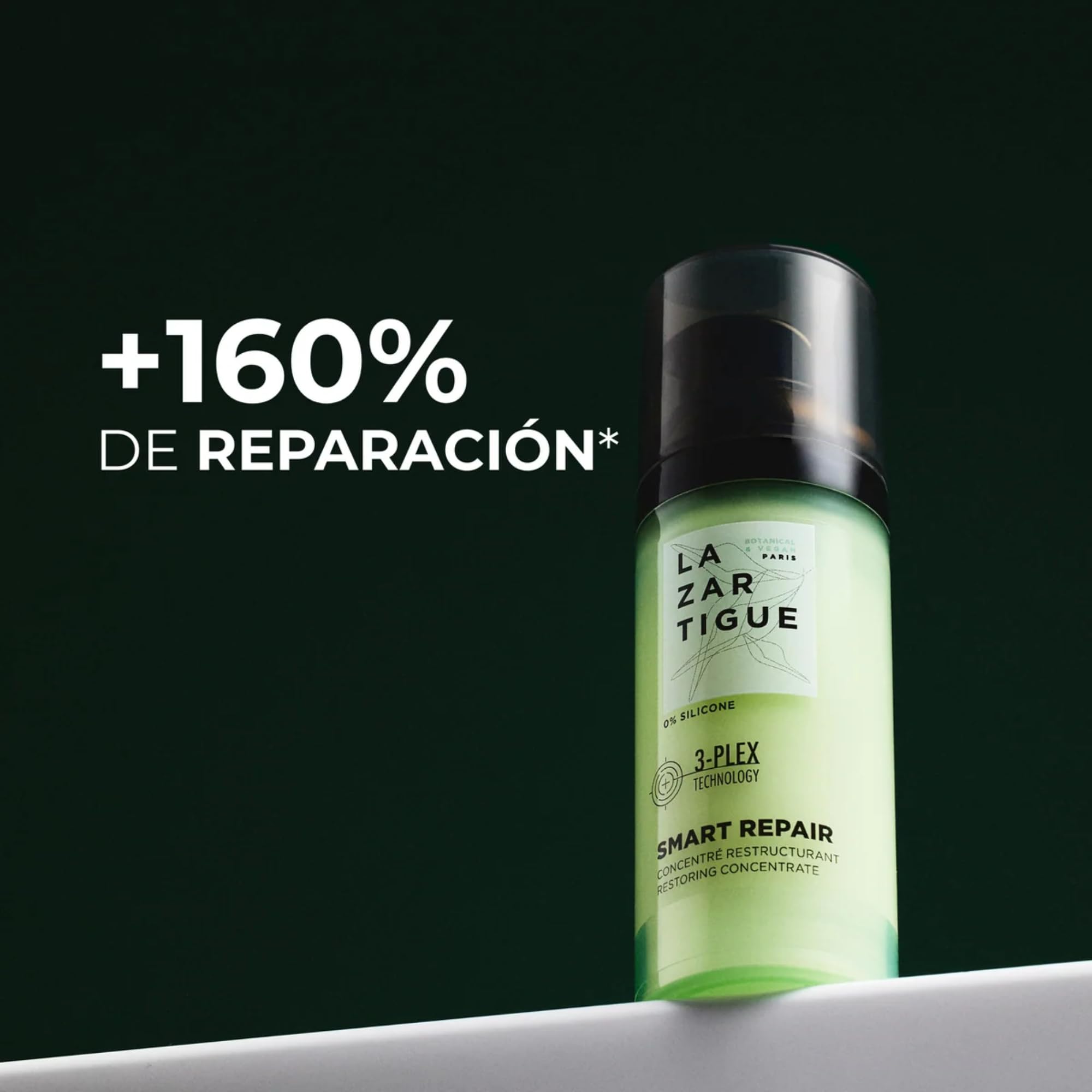 Lazartigue Smart Repair - Concentrato ristrutturante per capelli anti-rottura, 50 ml, trattamento di riparazione intenso, senza risciacquo, con tecnologia 3-Plex, 93% naturale e vegano