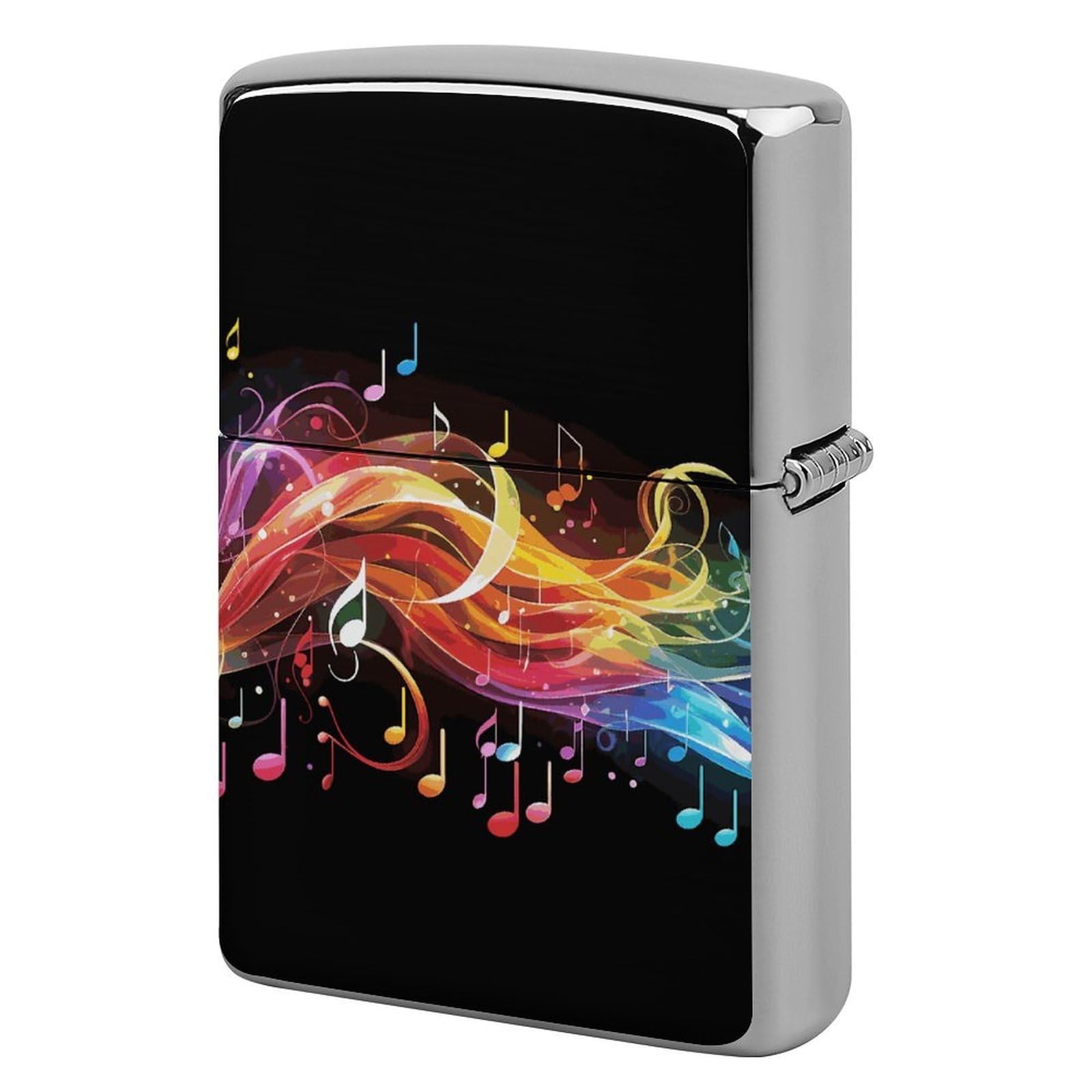 Rainbow Musical Note Melody Lighter Case for Men, Personalized Lighter Cover for Valentine's Day Gifts, Flip-Top Lighters Shell for Outdoor, Portable Lighters Protective Sleeve