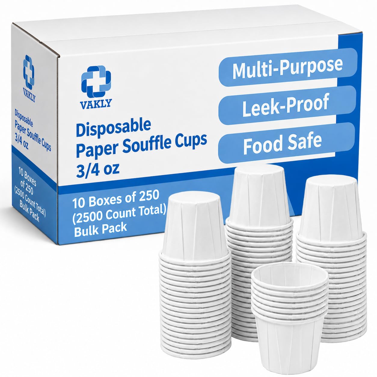 Amazon.com: Vakly Paper Souffle Cups 3/4 oz (Pack of 2500)  Disposable  Portion Cups for Medicine, Pills, Condiments, Food Tasting & Dessert  Samples : Industrial & Scientific