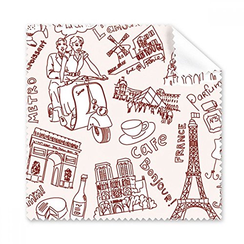 Cadeau souvenir de France chiffon de nettoyage pour écran et lunettes de Paris