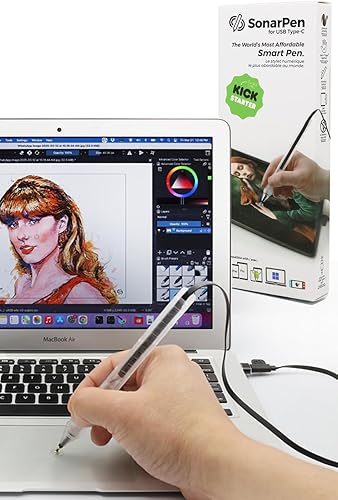 Miniatura 9 de SonarPen - Lápiz capacitivo inteligente sensible a la presión con rechazo de palma y botón de acceso directo. Menos batería. Compatible con Apple
