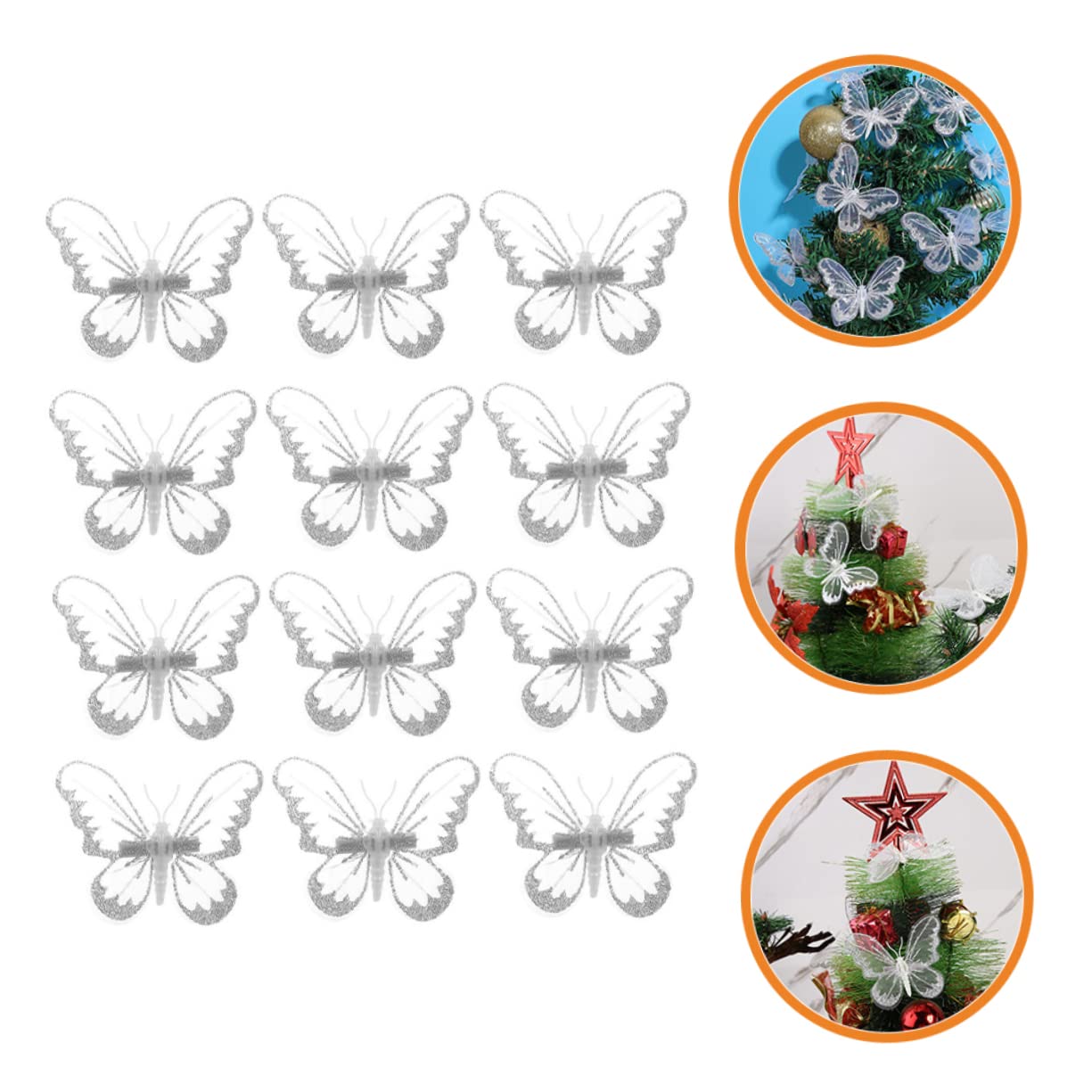 TEHAUX 48stücke Schmetterlinge Mit Clip Stoff Für Bastelprojekte Hochzeits Und Weihnachtsdekoration Langlebige Und Farbenfrohe Accessoires