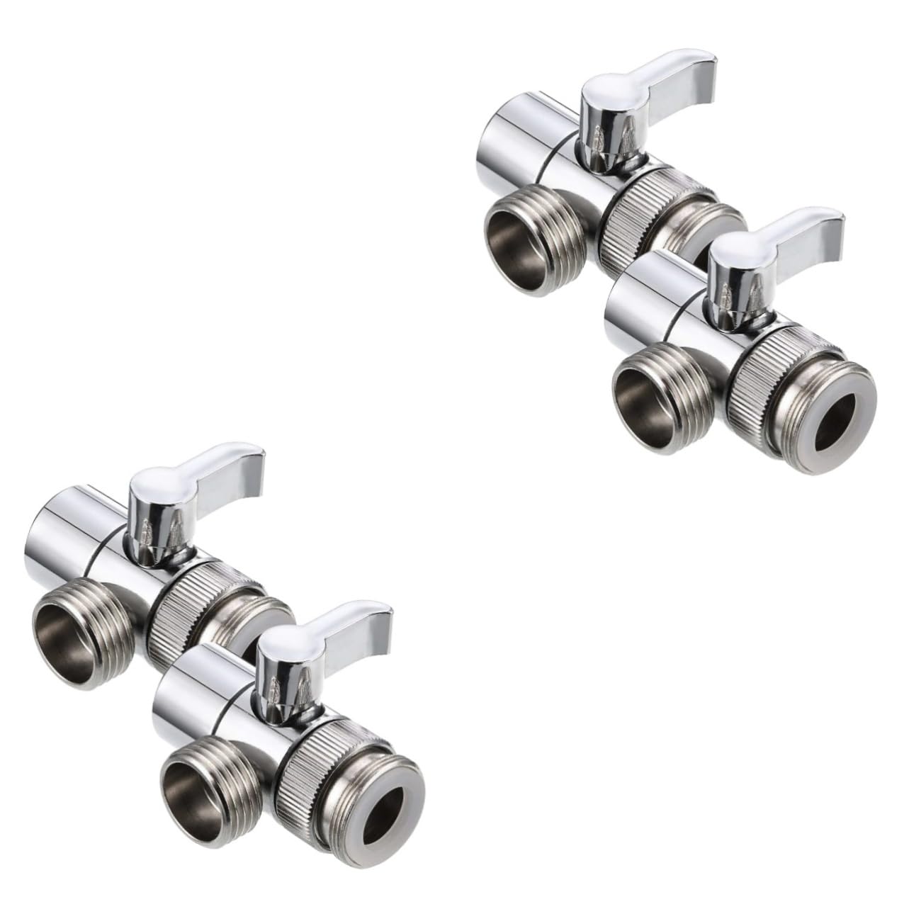 Paquete de 2 adaptadores de manguera de agua dual para accesorios de rociador de fregadero, conector universal para tuberías de agua de cocina y baño