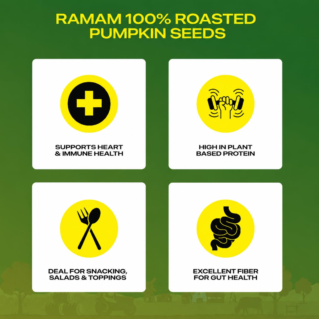 Ramam Roasted Pumpkin Seeds Unsalted - 200g | Crunchy Fiber-Rich Superfood Snack | Rich in Protein, Magnesium & Zinc | Immunity Booster and Fiber Rich (Pack of 1) 2
