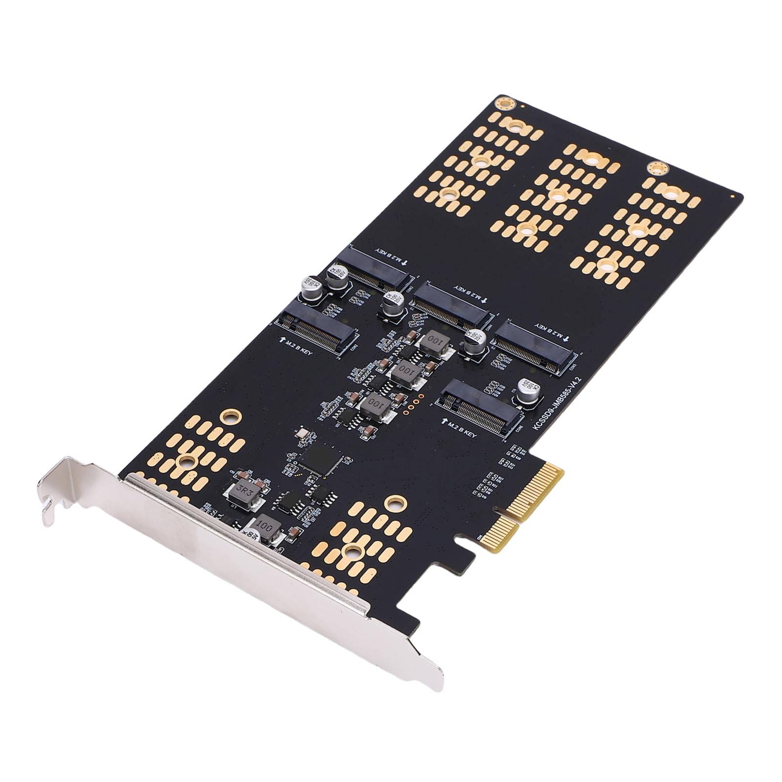 Ejoyous Adapter M.2 PCIe na M.2 SSD PCB Metalowa Karta rozszerzeń PCIe 5 Gniazd Obsługuje Dyski SSD 2280 2260 2242 2230 do Rozbudowy Pamięci Masowej Komputera Stacjonarnego i Przesyłania Danych