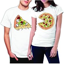Matching Shirts Set for Couples Him and Her Funny Pizza Slice T-Shirts
