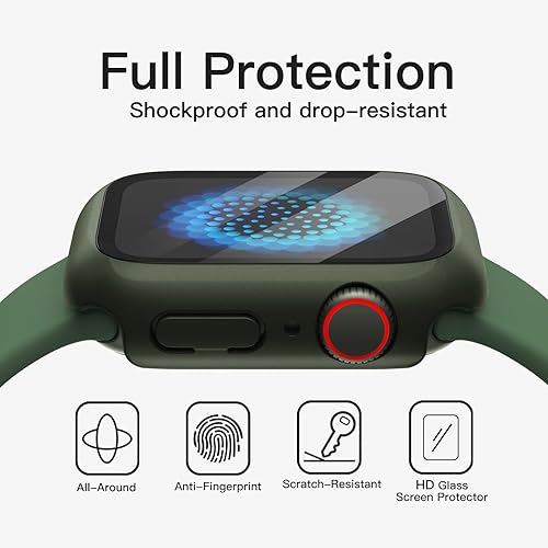 Vista 113 de JETech Funda con protector de pantalla para Apple Watch SE 3/2/1 (2025/2022/2020)/Series 6 5 4 de 1.732 pulgadas, cubierta protectora total