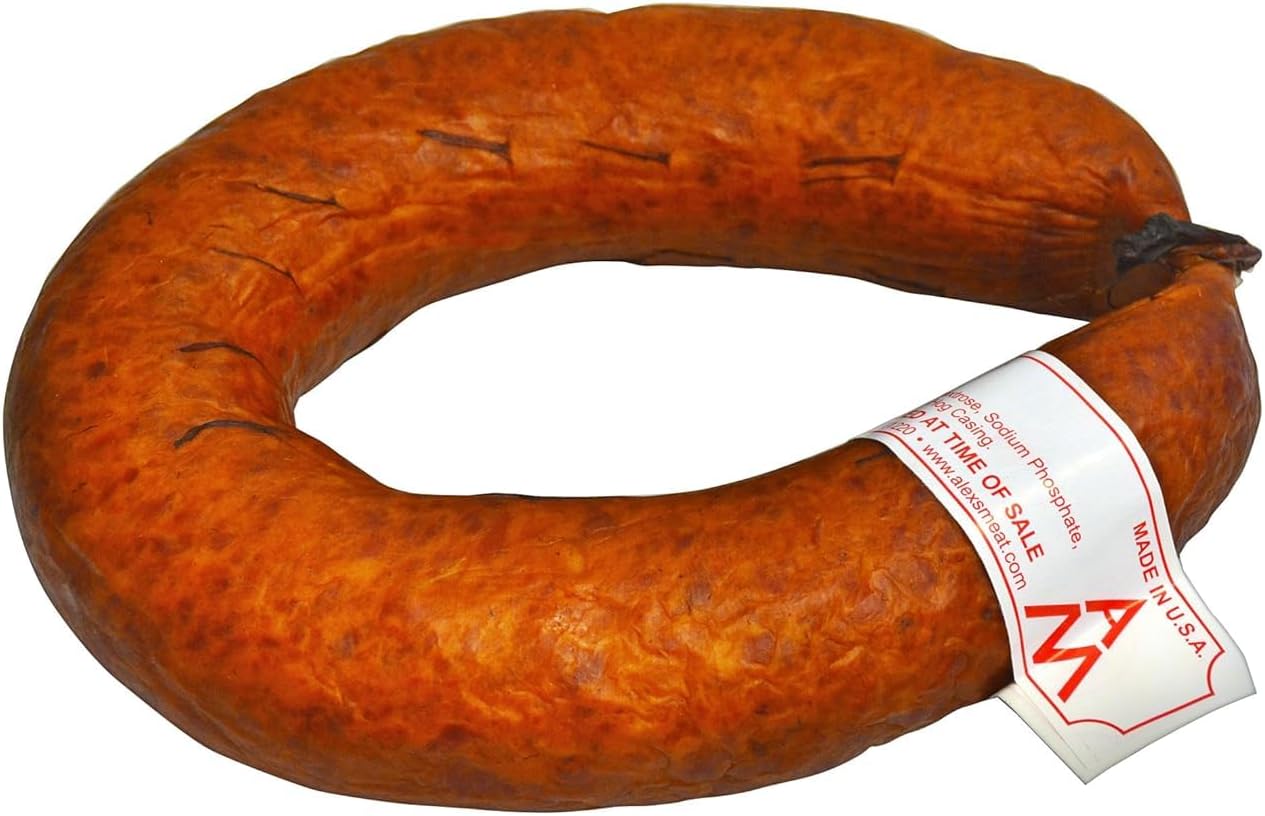 Shmalz's Shmalz KRESTYANSKAYA Kielbasa 1.5lb - Premium Smoked Sausage, Traditional Eastern European Flavor, Perfect for Grilling and Cooking, Handcrafted Delicacy