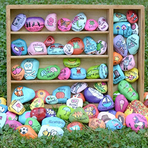 Image of Gray Pebbles for Painting, 45 Pic Stone 2-3 inches Perfect for Painting Kindness Kids Party,Crafts Garden, Landscape and Decorative Pebbles Stones