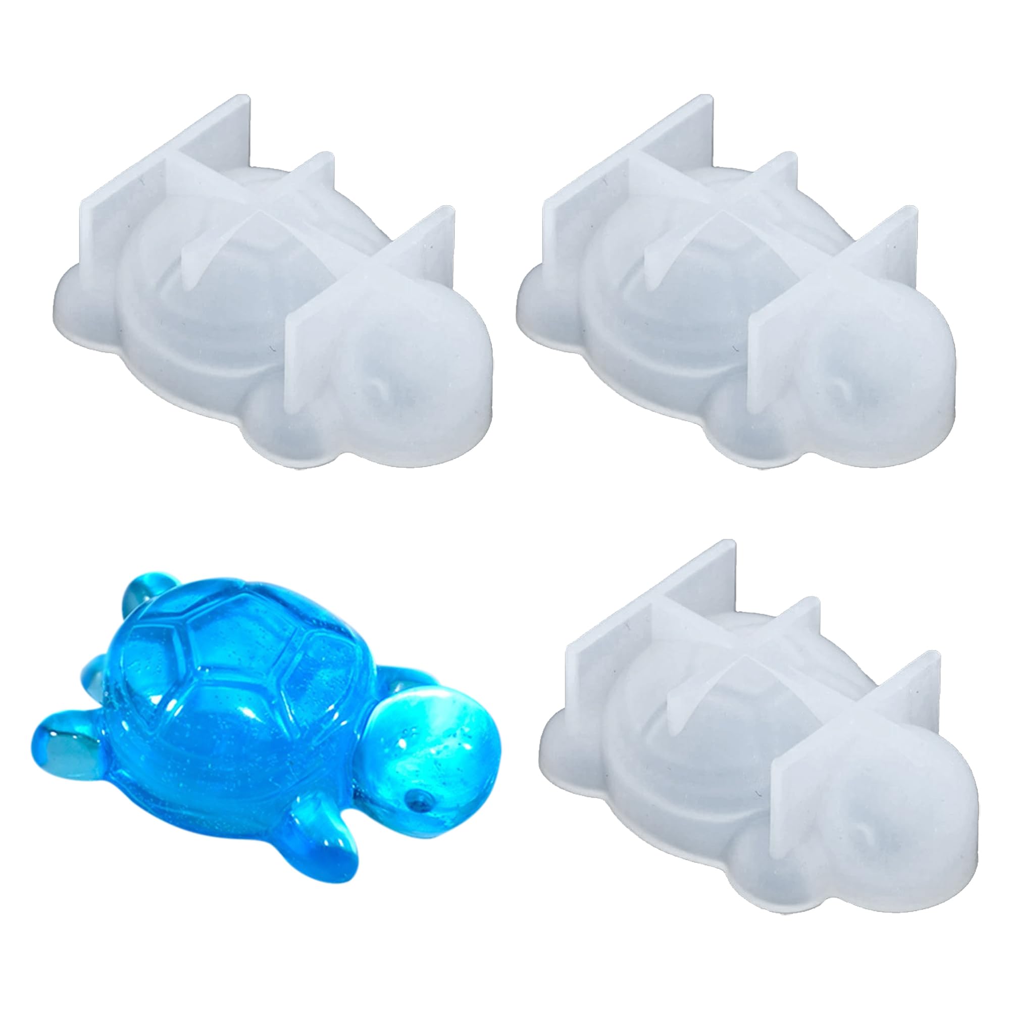 4PCS Sea Turtle Silicone Molds For Resin - 3D Ocean Animal Mold For DIY Jewelry, Crafts, Cake Decor