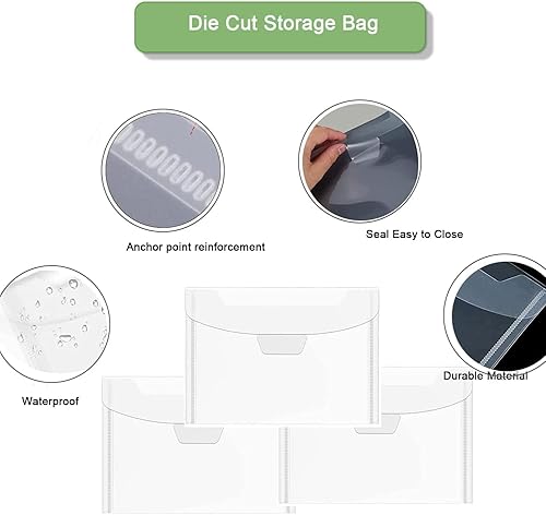 Miniatura 3 de 20 paneles de almacenamiento de sellos transparentes, bolsa de almacenamiento troquelada resellable, paneles organizadores de sellos de plástico