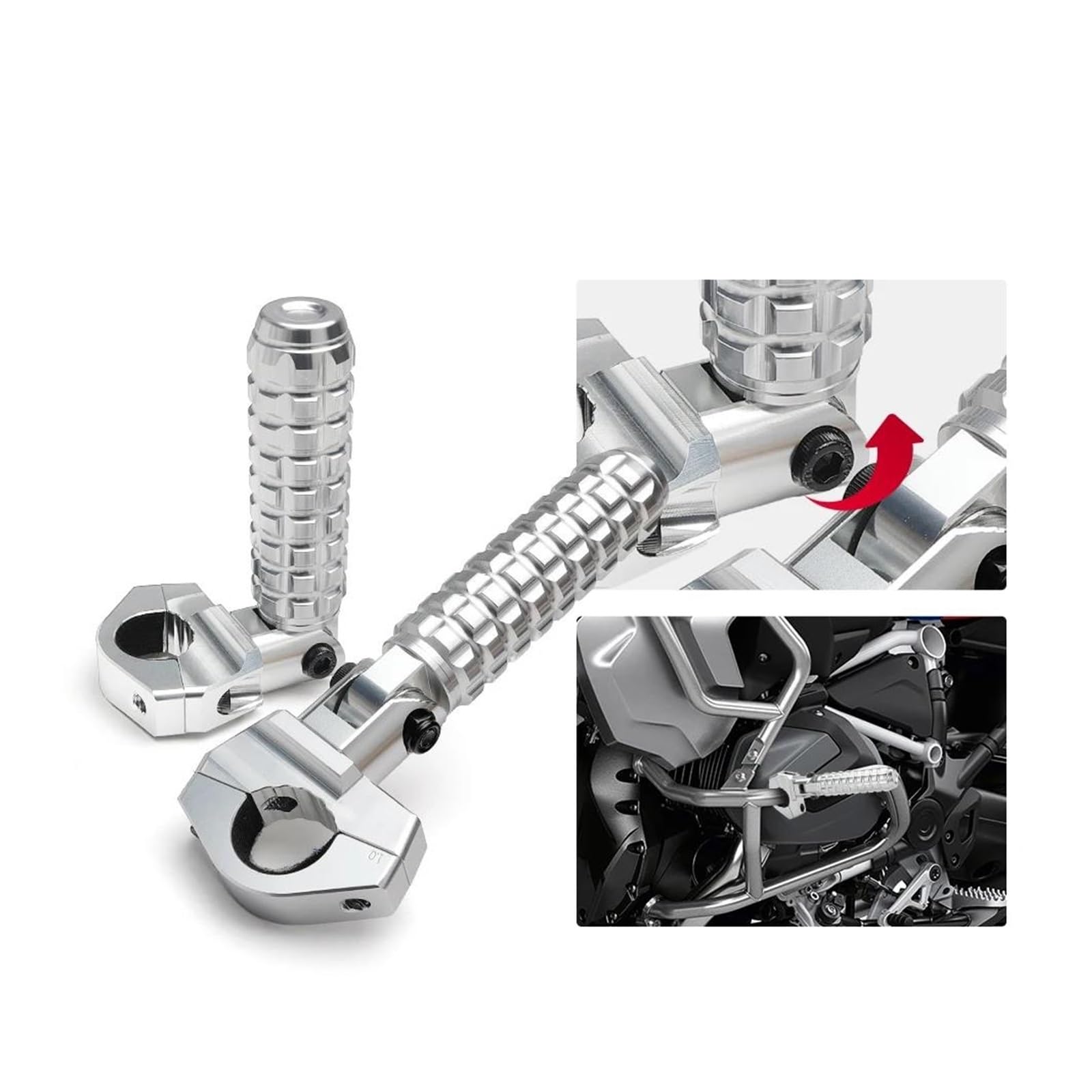 Motorrad Fußrasten Universal 22/25/28/32mm Durchmesser Faltbare Motorrad Fußstütze Fußrasten Pedale Teile Fußrasten Pegs(2)