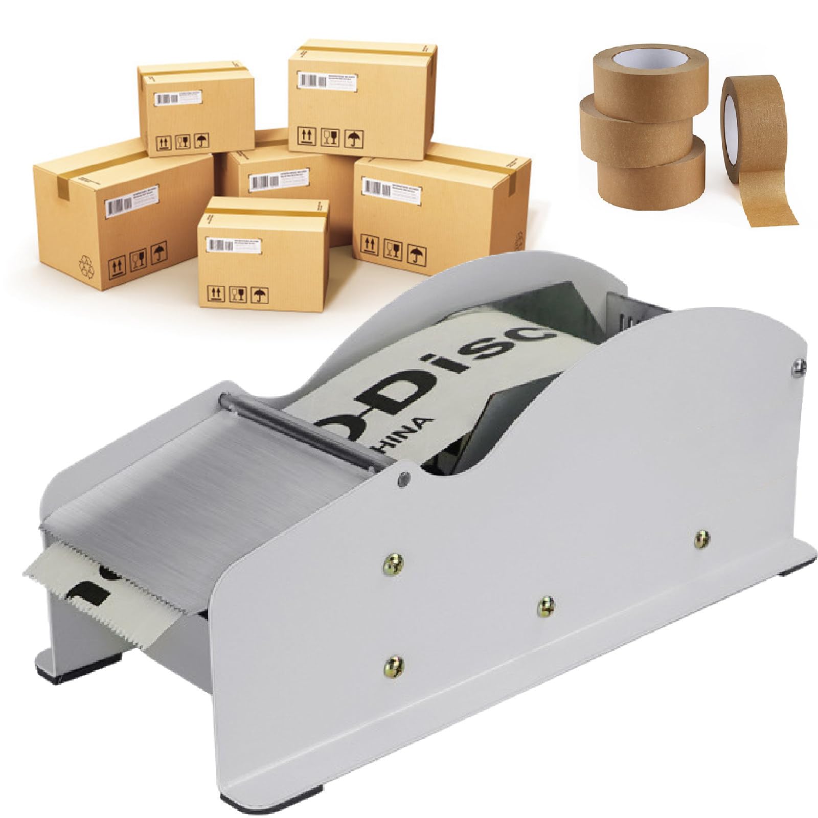 Distributore Di Nastro Adesivo Da Tavolo In Metallo, Distributore Di Nastro Adesivo Gommato In Carta Kraft Attivato Dall'Acqua, Design Pesante Antiscivolo